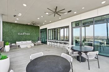 Rooftop terrace with indoor/outdoor dining